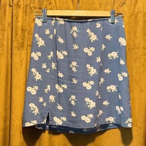American Eagle Outfitters Blue Floral Mini Skirt